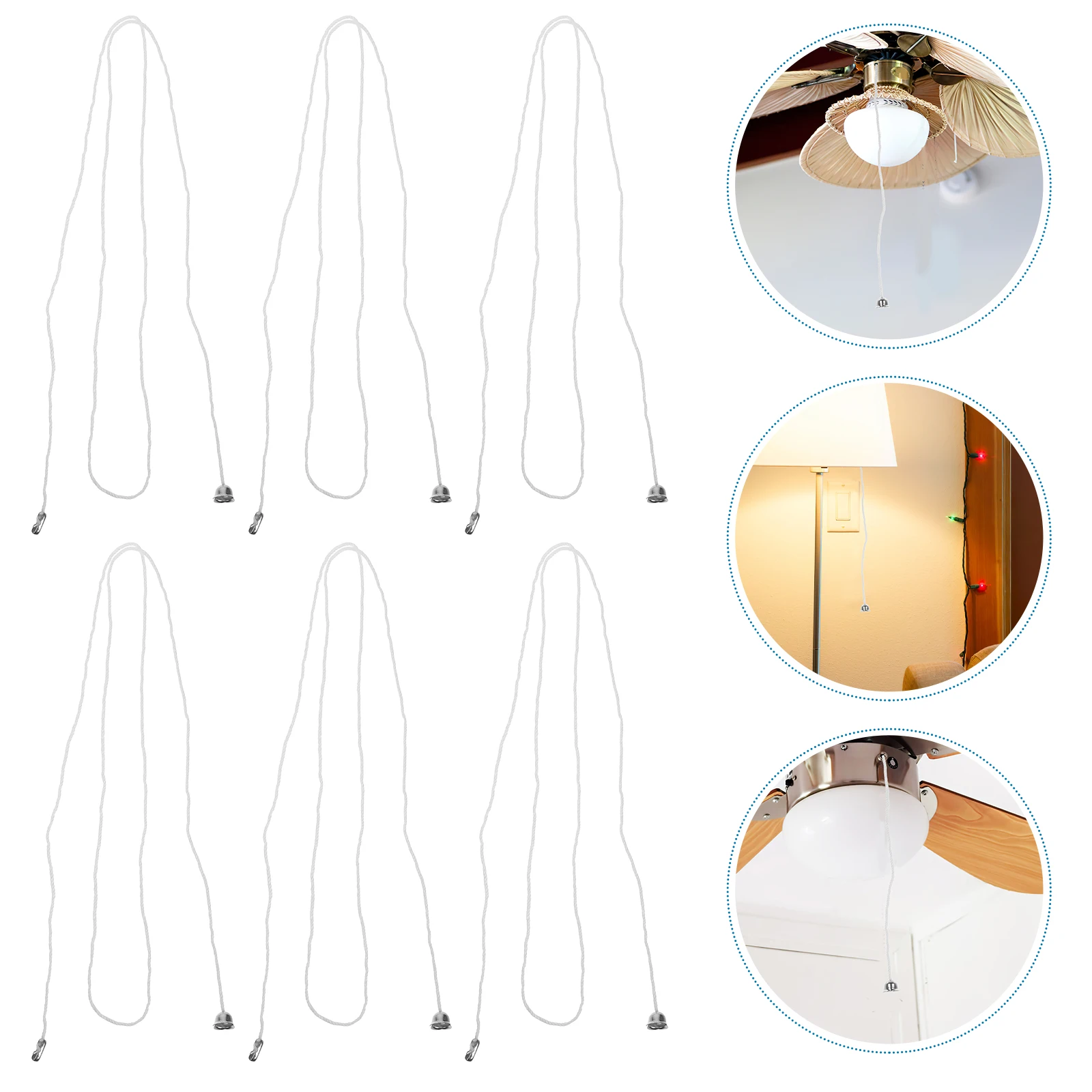 

10pcs Pull String Handle For Bathroom Light Fan Switch Extension Cord Ceiling Fan Pull Chain Light Fixture Accessory Cotton