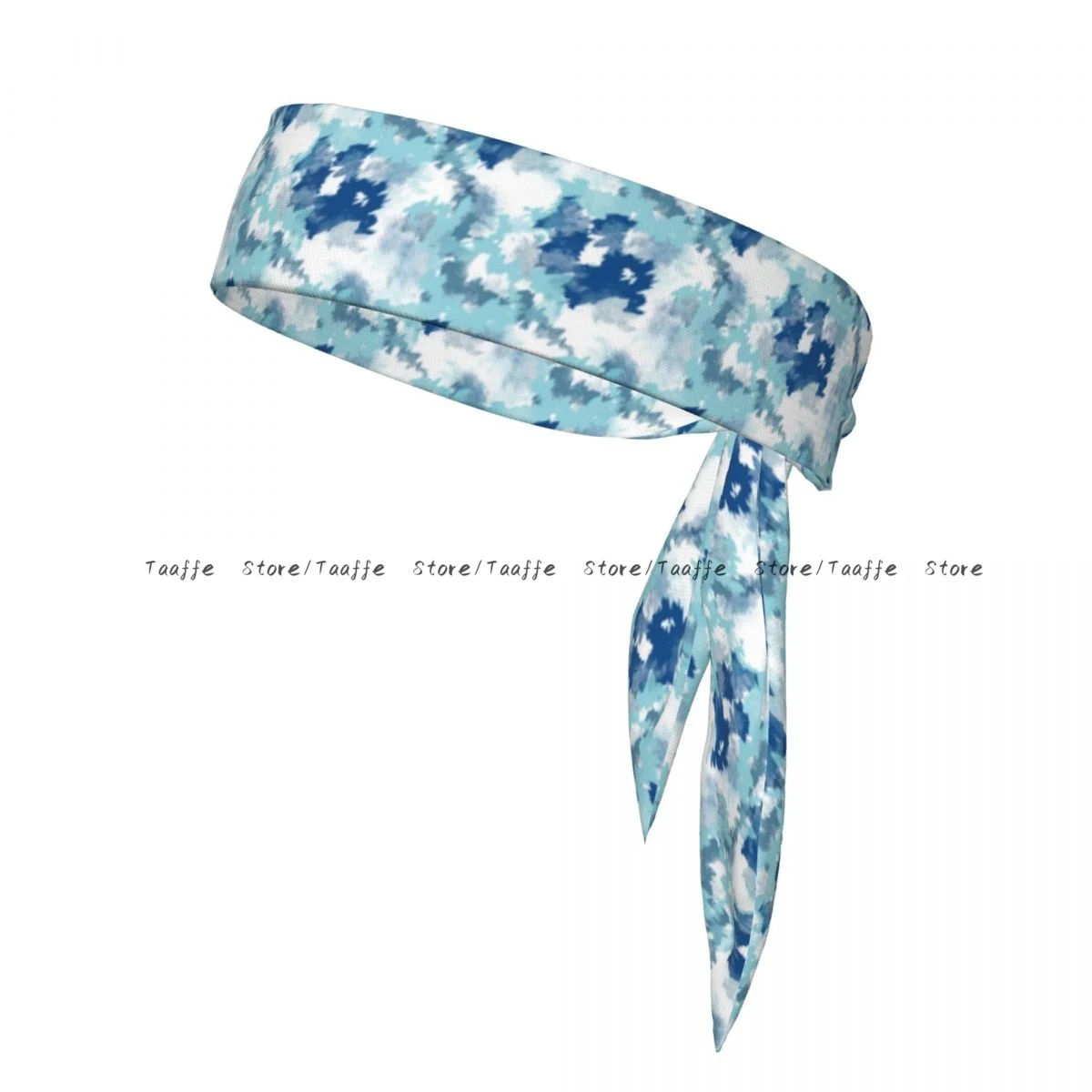 Sports Headband Head Tie Indigo Tie-Dye Bandana Sweatbands Yoga Tennis Headwrap for adult