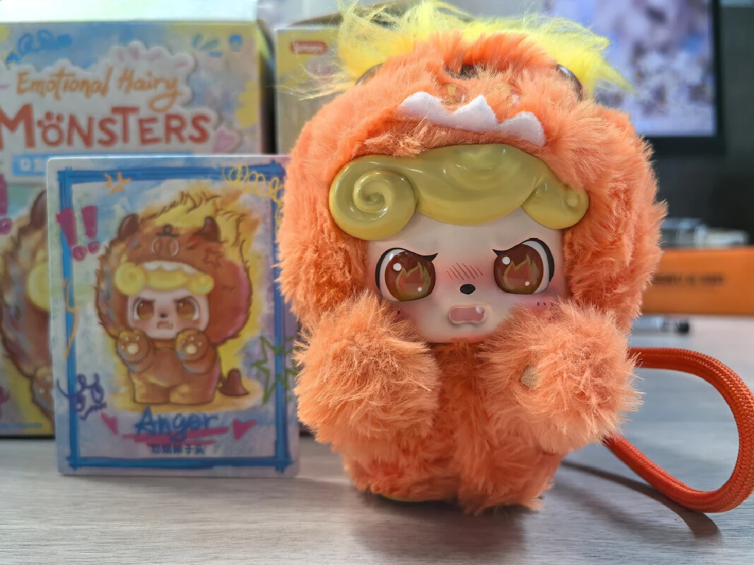 Q.kid ビニールブラインドボックスペンダント感情的な毛皮のようなモンスターシリーズアクションフィギュア漫画の装飾おもちゃかわいいアニメおもちゃ子女の子ギフト