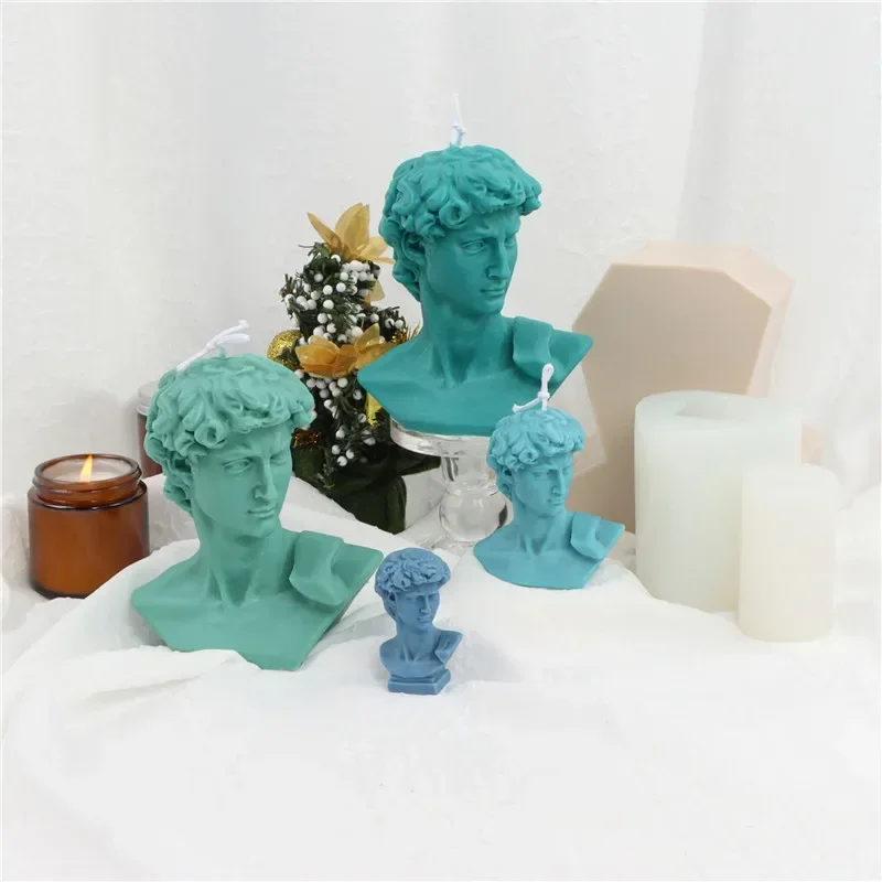 

Новый скандинавский стиль, ароматическая свеча Дэвида, силиконовая форма, сделай сам, человеческая мужская голова Давида, полуторс, гипсовая модель, украшения для домашнего декора