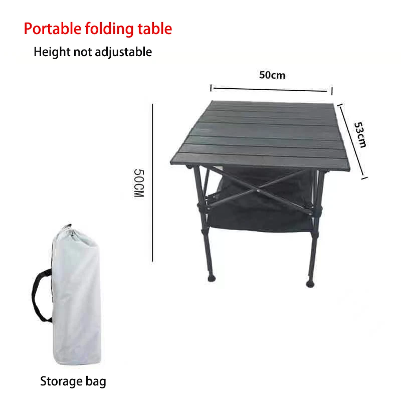 50x53cm Outdoor Folding Table Portable Ultra Light Black Camping Table Picnic Table Camping Car Barbecue Portable Folding Table