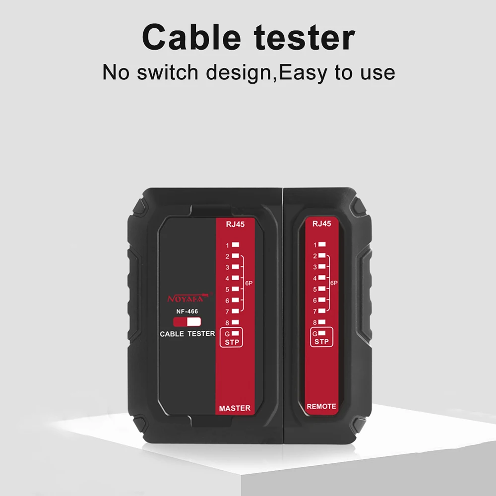 Comprobador de Cables de Red NF-466, Verificador de Cables POE, Lanzador y Receptor, Comprobador de Continuidad de Cables UTP y STP, RJ45/RJ11/RJ12/CAT5/CAT6