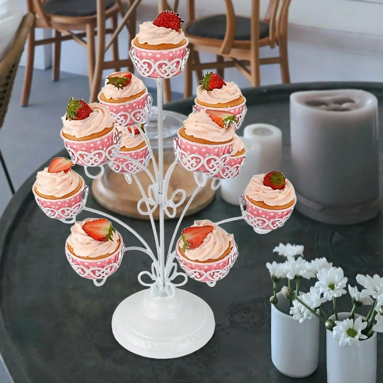 Cupcake Display Stand Creative Multipurpose Cake Display Server Tray Party Decor for Party Banquet Anniversary Birthday Decor