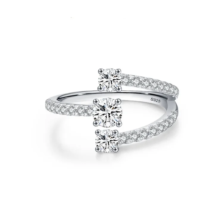 

Европейско-американское регулируемое женское кольцо из стерлингового серебра S925 с геометрическим узором