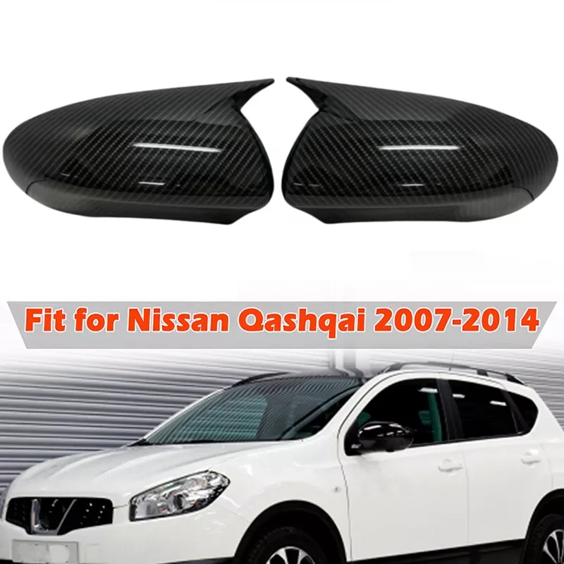 

For Nissan Qashqai J10 2007‑2014 Pair Rearview Side Mirror Cover Wing Cap Exterior Door Rear View mirror cover Car Accessories