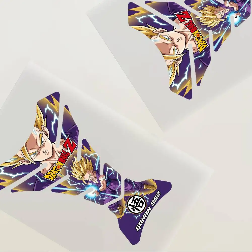 Anime Son Gohan Super Saiyan 2  Flat Fishbone Decal Waterproof Motorcycle Gas Tank Sticker Vinyl Graphics Decor Accessories - view 3