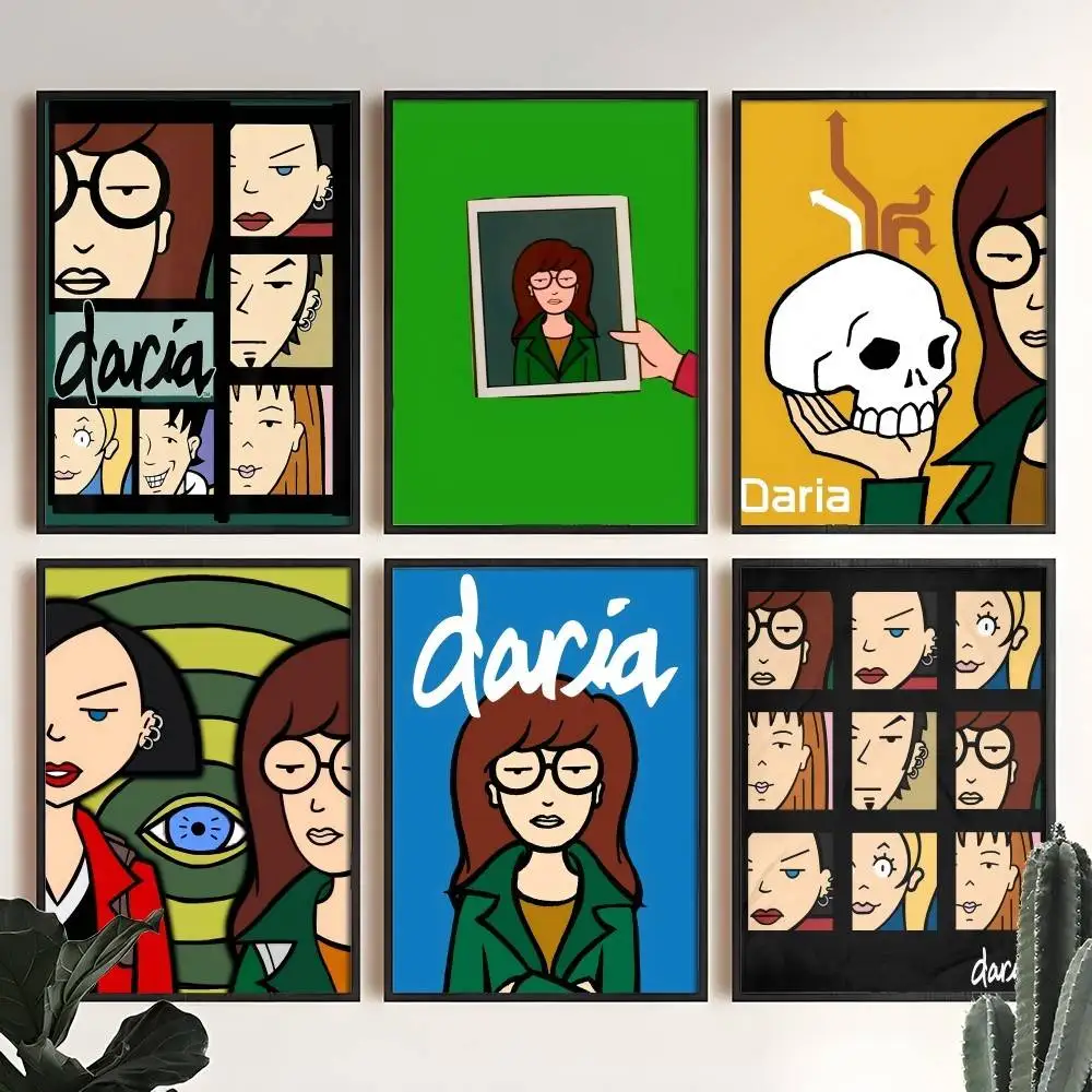 الكرتون فتاة D-داريا المشارك عالية الجودة طباعة ديكور المنزل جدار الفن جدارية غرفة زخارف للحانات
