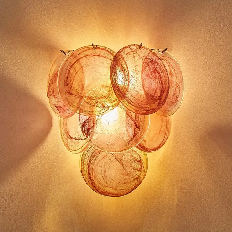 French retro designer wall lamp bedroom bedside lamp modern villa homestay living room background