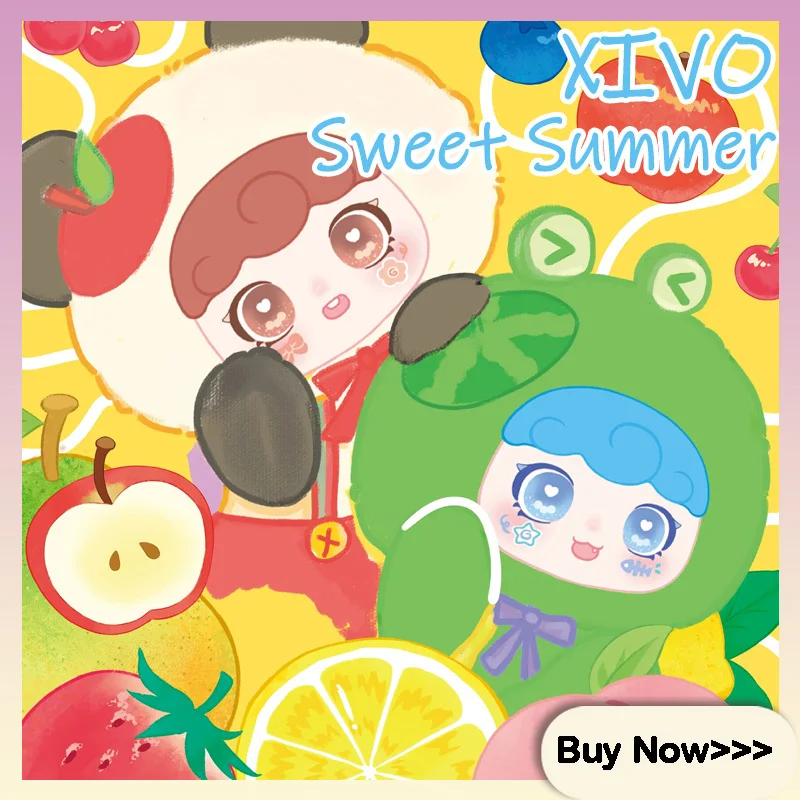 

XIVO New Sweet Summer Series Plush Vinyl Blind Box Cute Cartoon Companion Doll Exquisite Ornament Toy Surprise Mystery Box Gifts