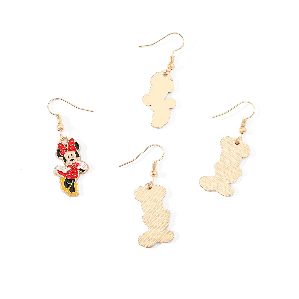 1/2 زوج الكرتون ديزني ميكي ماوس أقراط لطيف الحرم الجامعي الشباب الفتيات الأقراط أزياء ارتداء هدية الفتيات يجب أن يكون