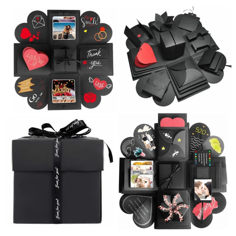 Hot Surprise Party's Love Explosion Box Gift for Anniversary Scrapbook DIY Puzzle Handmade Valentine'S Day Love Explosion Box