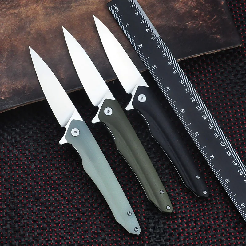 Pocket Folding Knife D2 Steel Blade Ergonomic G10 Anti-Slip Handle with Clip Camping Fishing Hunting Outdoor EDC Tools