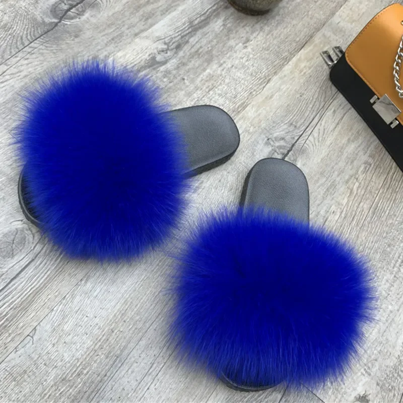 Fur Slippers Women Outerwear Summer Ladies Casual Plush Fur Fluffy Home Flat Slides Fashion Female Outdoor Shoes