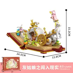 Wekki 506173 Fairy Tale Book：Cinderella Model lighting Street View Series DIY Toys Building Blocks GIRL GIFT 600Pcs