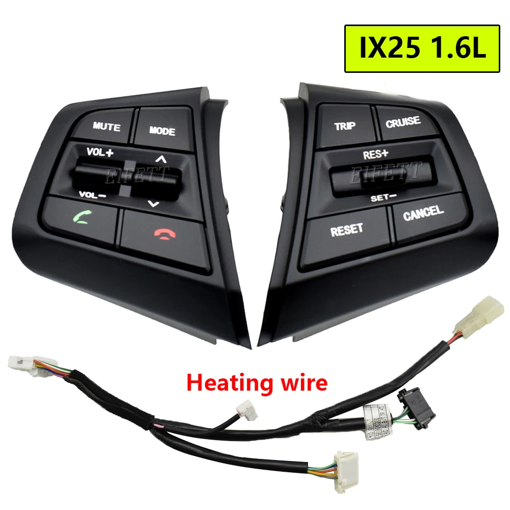 With Backlight Steering Wheel Cruise Control Button Switch For Hyundai Creta Ix25 1.6L 2015-2019 Remote Control Volume Button