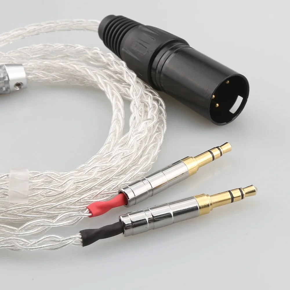 99% Pure Silver 8 Core Headphone Earphone Cable For Hifiman Sundara Ananda HE1000se HE6se he400i he400se Arya He-35x