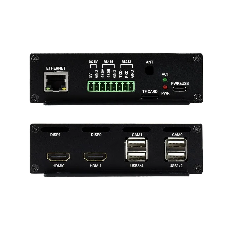 Waveshare CM4-IO-POE-BOX-B,PoE Mini-Computer (Type B) Based on Raspberry Pi Compute Module 4 (NOT Included), Metal Case,