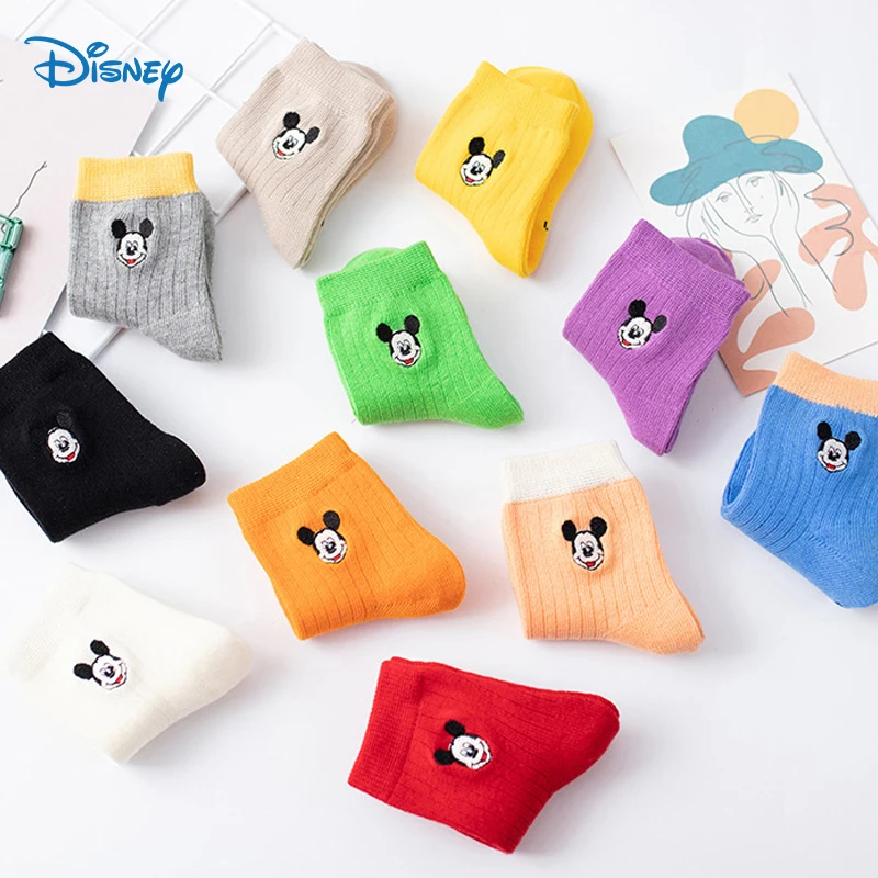 Disney Anime Figure Mickey Cartoon Cotton Spring Autumn Baby Sock For Boys Kids Clothing Accessories Young Children Socks Girls