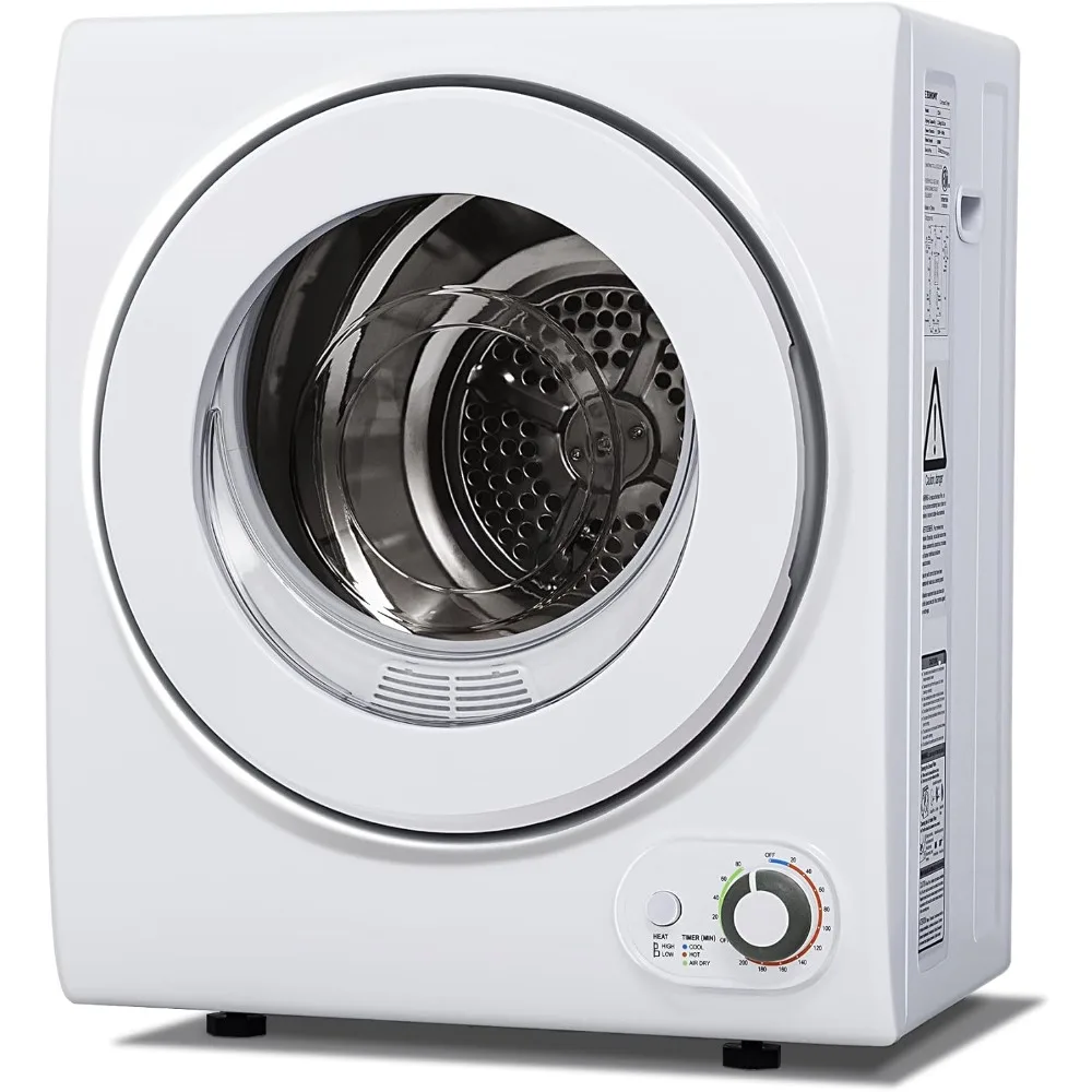 110V Portable Clothes Dryer 850W Compact Laundry Dryers 1.5 cu.ft Front Load Stainless Steel Electric Dryers Machine