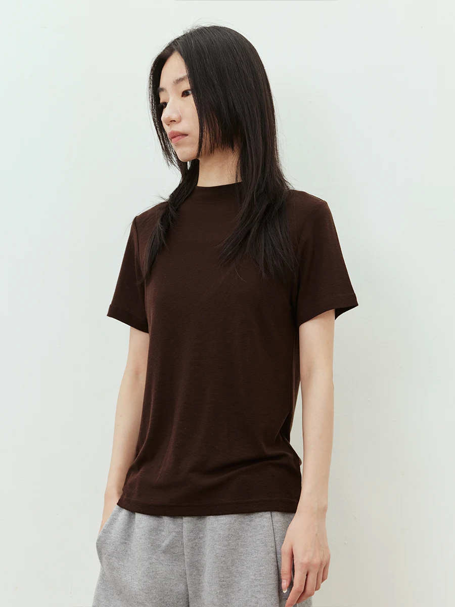 

Ele f High Ne Knitted ort Sve Wool Base irt Женская облегающая повседневная модная китайская марка