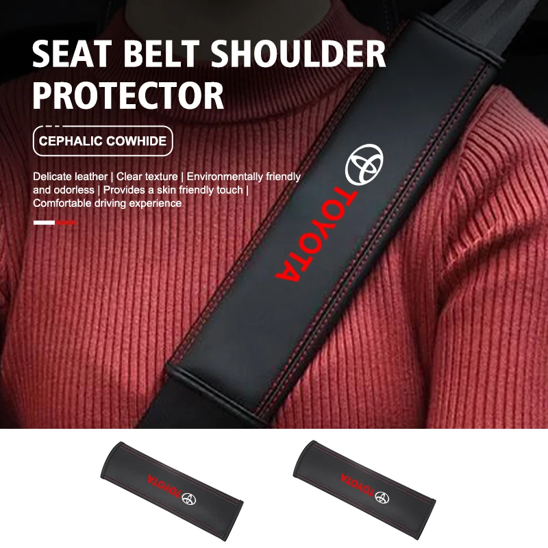 Car Seat Adjustable Safety Belt Shoulder Cover Accessories For Toyota Avalon Verso Fortuner 4Runner Highlander Land Cruiser