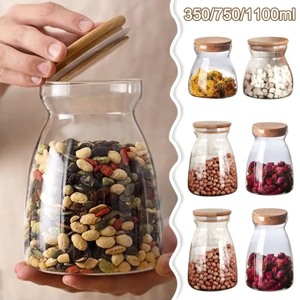 Trapezoidal Tea Storage Glass Jar Leakproof with Lid Milk Powder Can Transparent Moisture Proof Coffee Bar Station Organizer