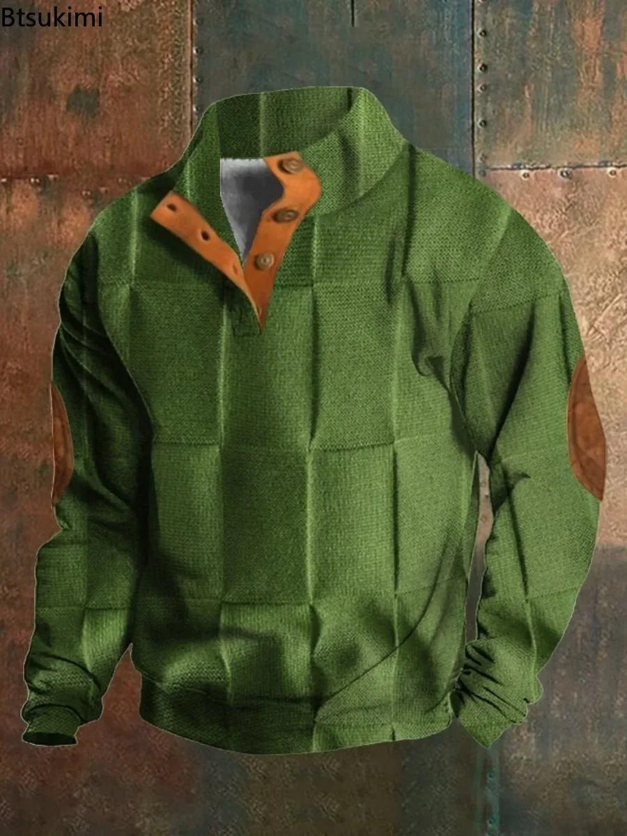 Fashion 3D Printed Hoodies for Men Loose Casual Stand Collar Long Sleeve Sweatshirts Vintage Pullover Tops Men Trend Streetwear