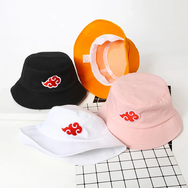 Naruto embroidered auspicious cloud pattern sunscreen breathable bucket hat men and women outdoor sunshade couple casual hat