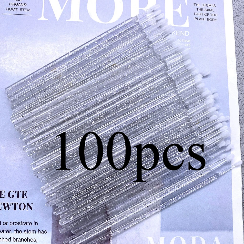 100 Stuks Micro Borstel Crystal Lash Verwijderen Wattenstaafje Microbrush Mascara Wands Applicator Wimper Extension Make-Up Kwasten Gereedschap