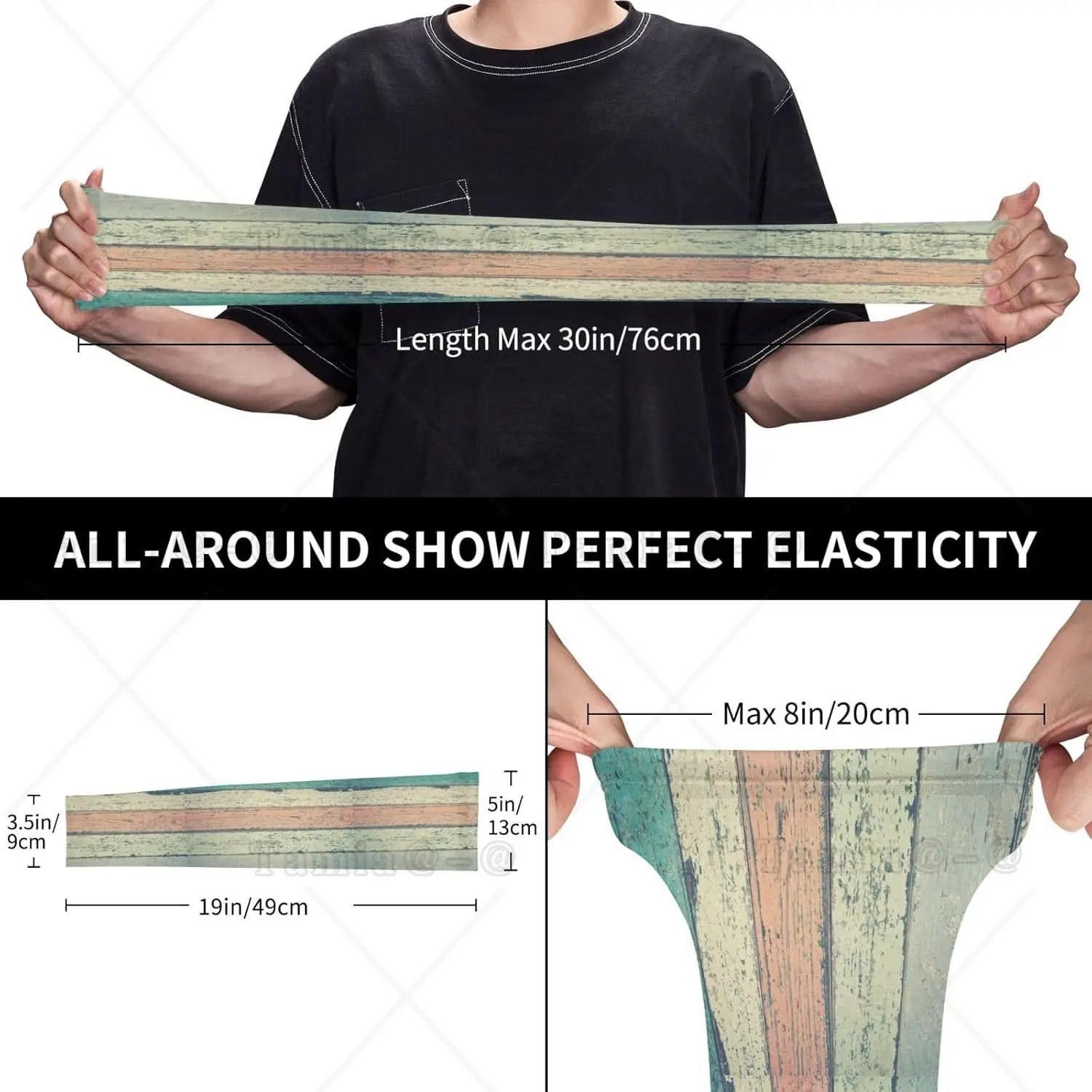 Mangas de brazo con estampado de madera dura, protección solar UV refrescante, compresión deportiva para hombres y mujeres, mangas de brazo de baloncesto y Golf