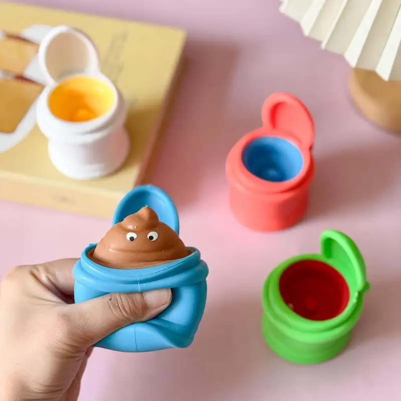 2Pcs Prank Toilet Squeeze  Toys Anti-Stress Toy Squishy Funny Stress Relief Play Pranks For Kids Adults Gift Prop
