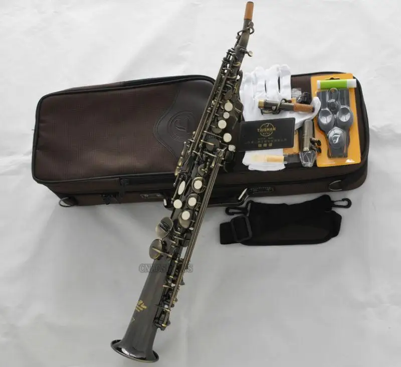 

Professioanl TaiShan Antique Soprano Saxophone Straight Bb Sax High F# With Case