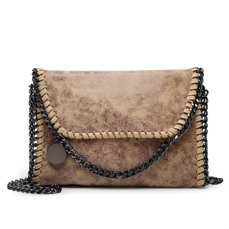 Bolso de cadena de moda para mujer, bandolera de hombro, informal, Simple, Color sólido, bolso de mano salvaje, bolso de mensajero