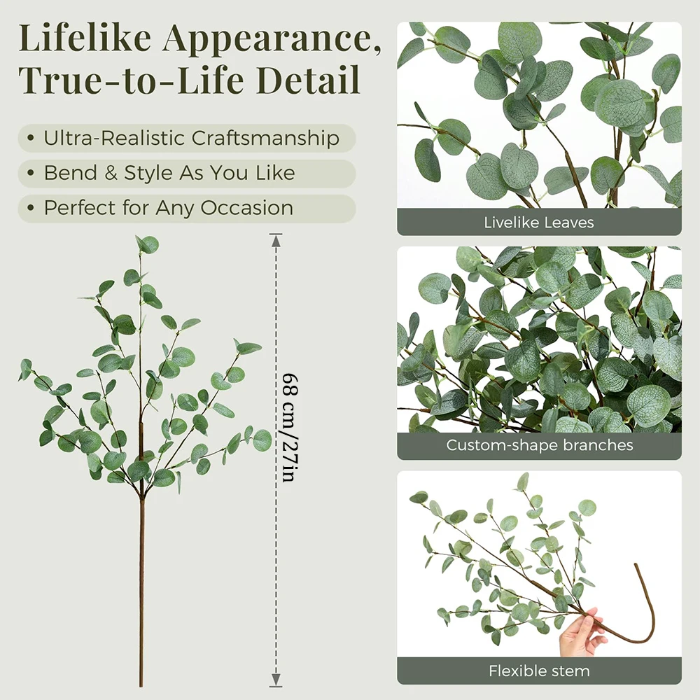 1/3 szt. Sztuczne gałązki euka – Eucalyptus Preserved recenzja i cena