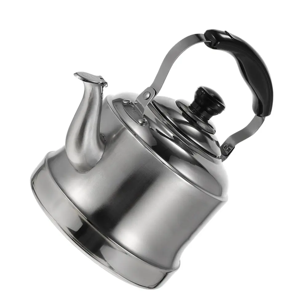 

1pc Stainless Steel Tea Kettle Silver Portable Travel Water Kettle Water Boiler for Home Stove Kitchen Bar Supplies