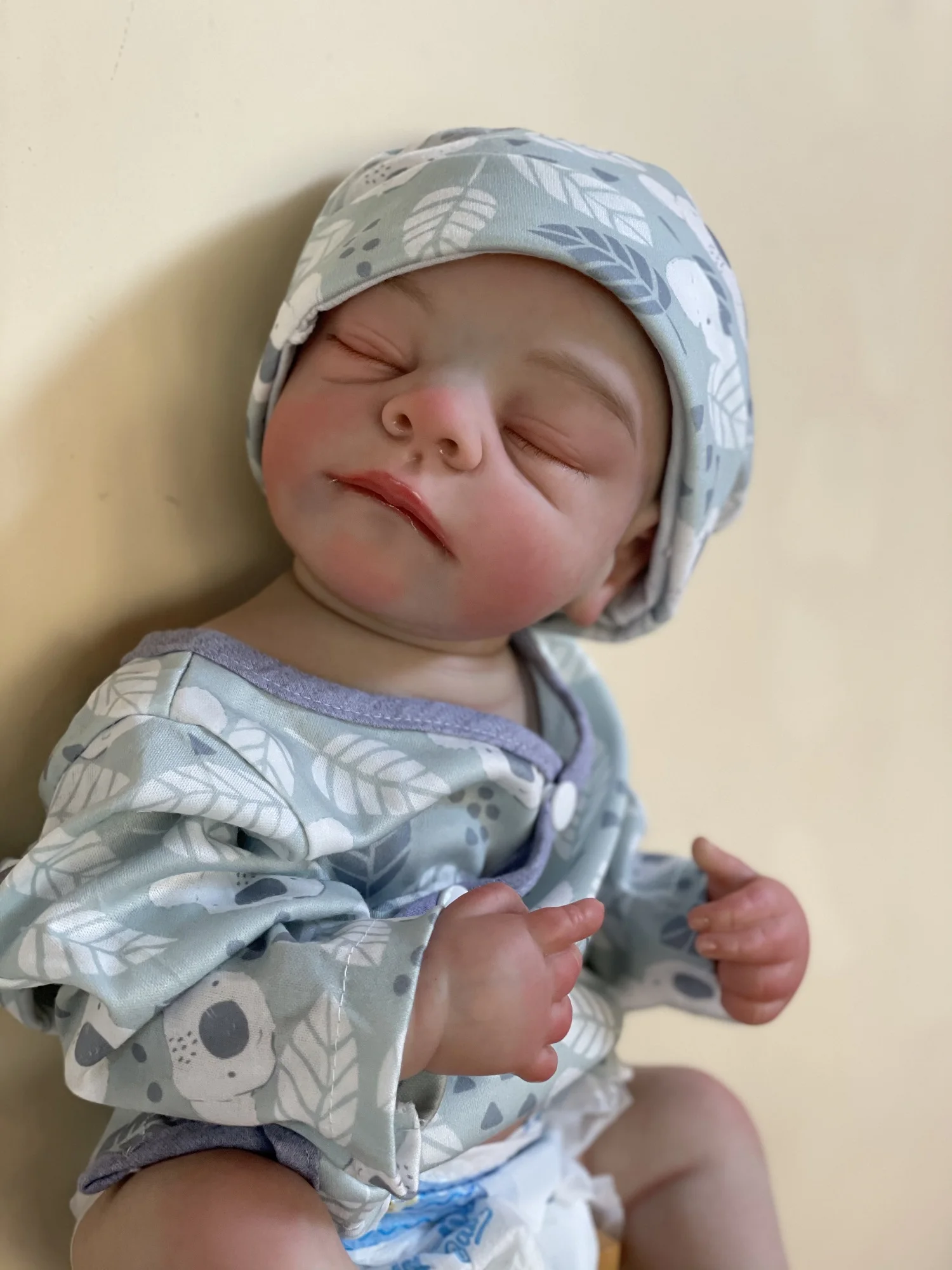 Aizwa1 realista 3D pintado pele bebê recém-nascido menino feito à mão boneca reborn para crianças presentes de aniversário