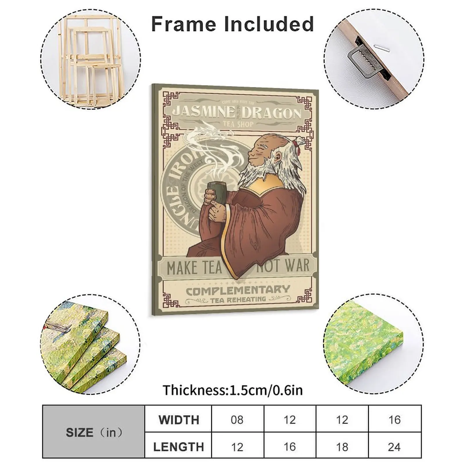 Zuko & Uncle Iroh Iroh's Delectable Tea  the Last Airbender Painting Party Designing Club Framed Wall Paintings