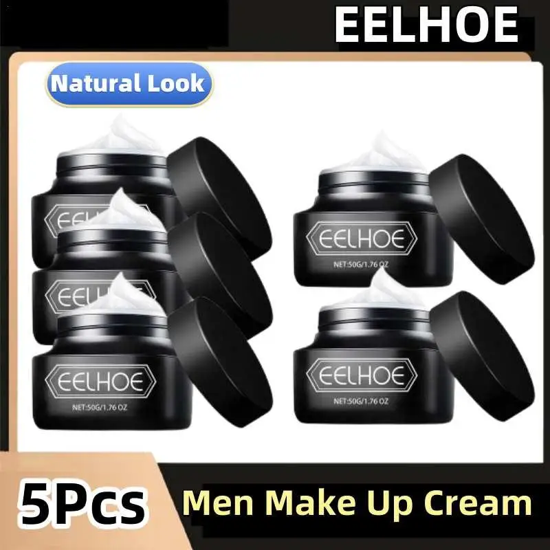 

5Pcs Men Make Up Cream Brightening Acne Dark Spots Scars Concealer Invisible Pores Oil Control Moisturizing Refreshing Cream