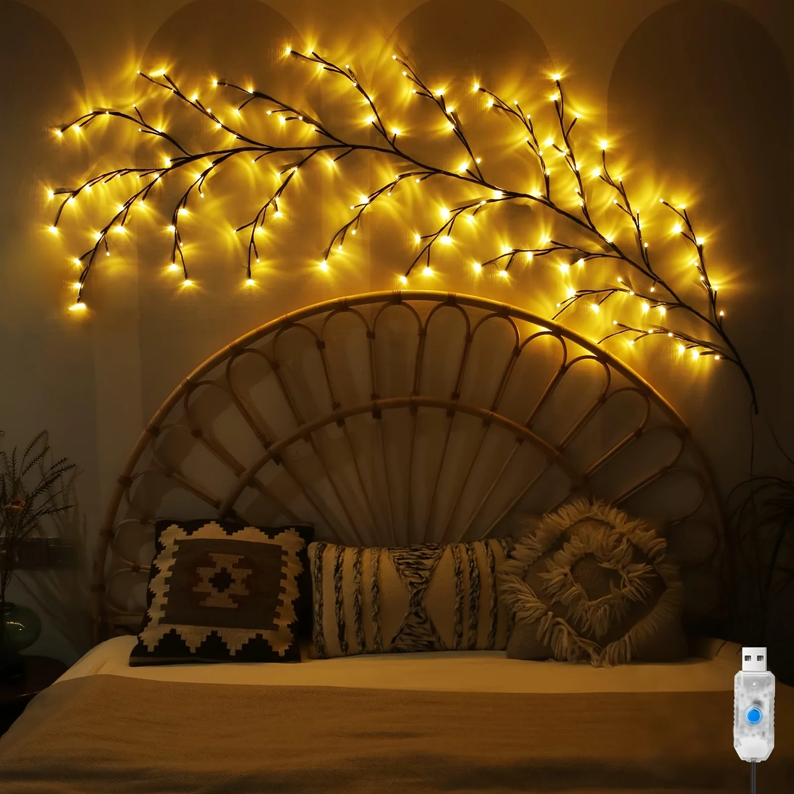 Flexibele Willow Branch LED-verlichting (96/144 LED's), USB-voeding en op afstand bestuurbaar (8 modi) - Ideaal voor terras, hek