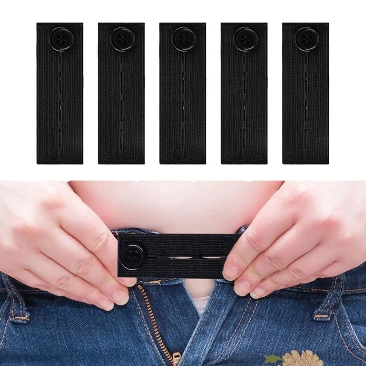 1/3/6Pcs Pregnant Waist Extenders for Pants Elastic Maternity Waistband Belt Elastic Waist Extender Button For Jeans Intimates