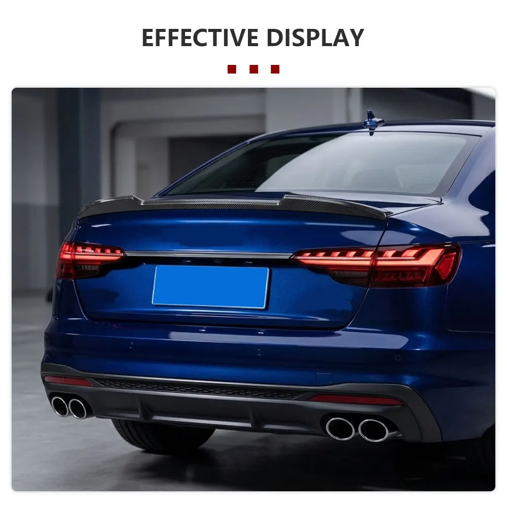 

Car Rear Trunk Spoiler Boot Lip Wing Lid for Audi A4 Sline S4 Sedan B9/B9.5 2016-2025 Carbon Fiber Rear Spoiler Boot Lip Wing