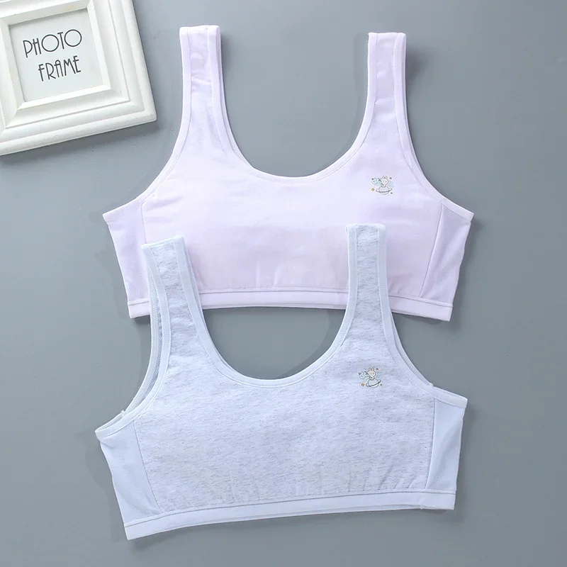 8-18years Teen Girls Training Bras Puberty Wireless Elastic Bra Cotton Sport Tank Tops Underwear Kids Bra