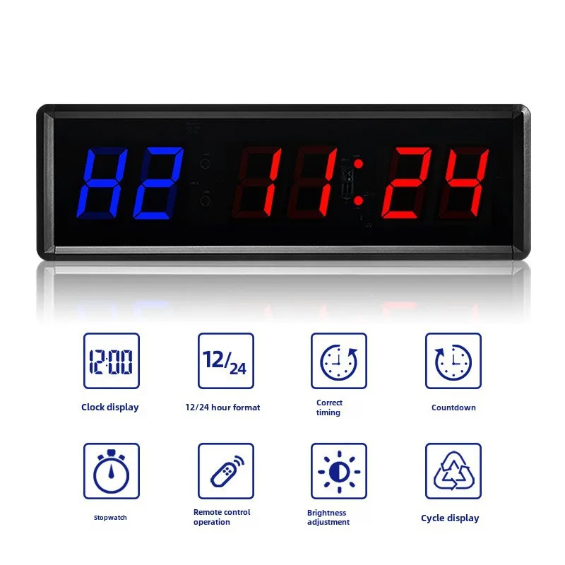 

1.5Inch Blue and Red6Bit Exercise Cycle Interval Exercise Countdown Clock with Remote Control Gym Timer