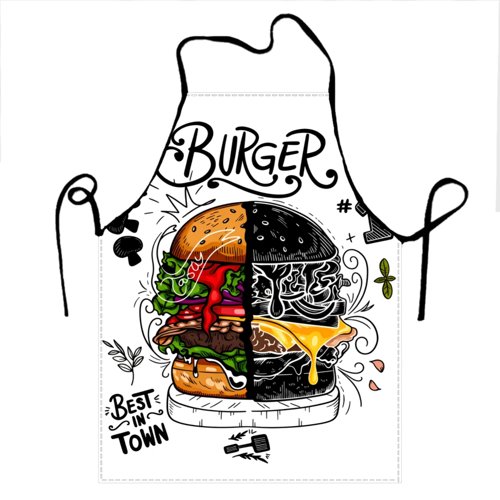 Burger Apron Best In Town Chef Kitchen Cooking Gift For Men Women Food Lover BBQ Grill Party Wear