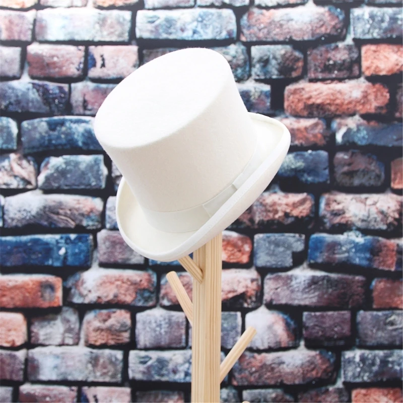 Western Top Hat Wide Brim Fedora Hat Gift for Boyfriend Top Hat Short Brim