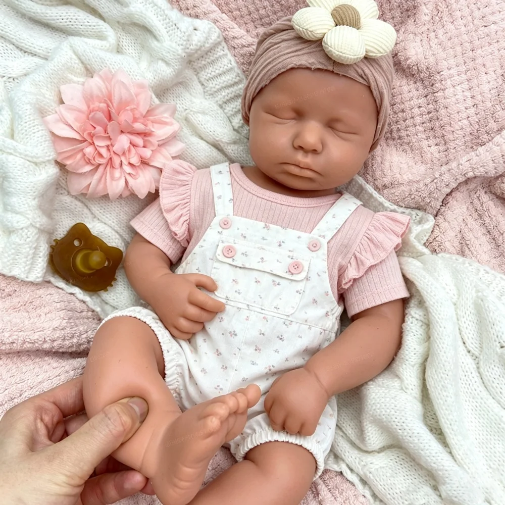 50cm Open Mouth Loulou Full Body Solid Silicone Reborn Doll Realistic Weighted Newborn Doll Anatomically Correct for Collector