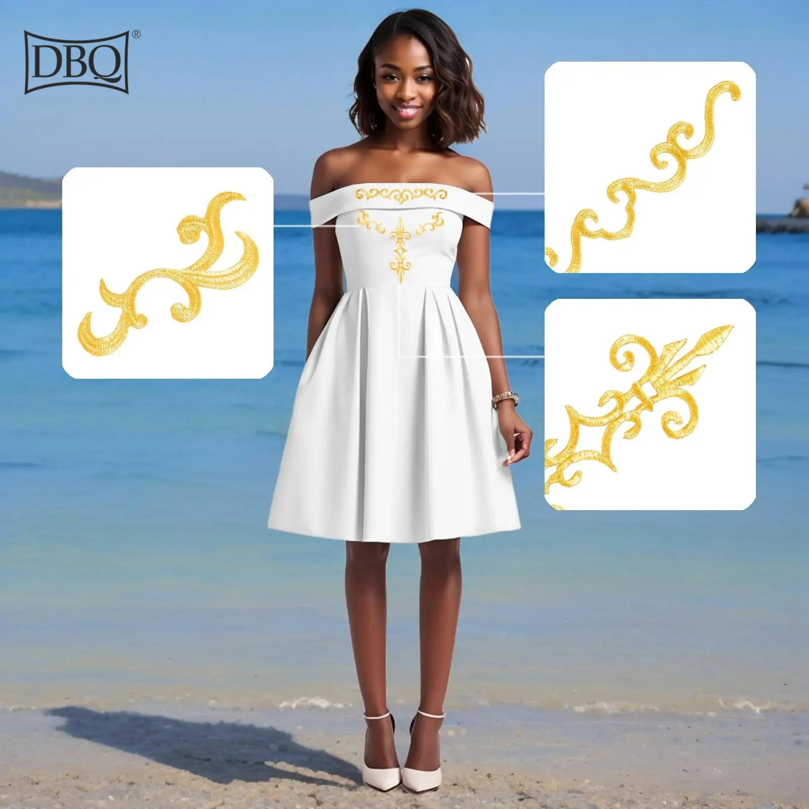 DBQ 아프리카 여성 드레스 오프 숄더 Boho 드레스 랩 프릴 밑단 벨트 A 라인 미디 플로위 42020