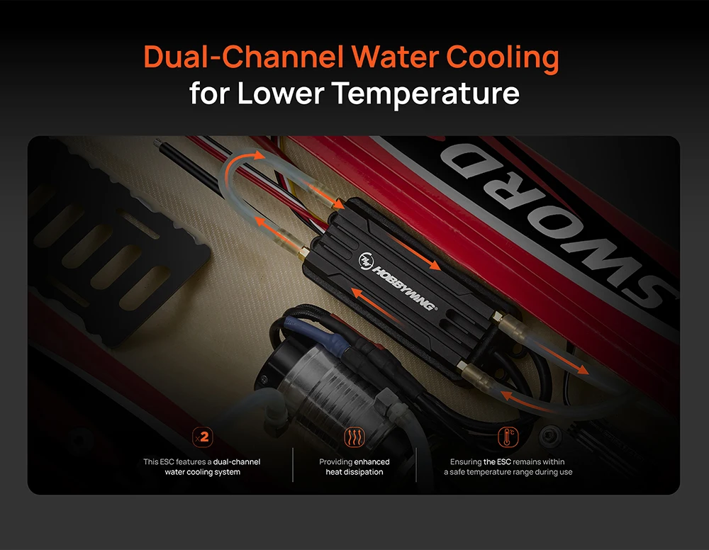 

HOBBYWING Seaking Brushless ESC Boat Sensorless ESC 30A 60A 90A 120A 160A V4 Series IP67 Waterpoof Built-in BEC For RC Model