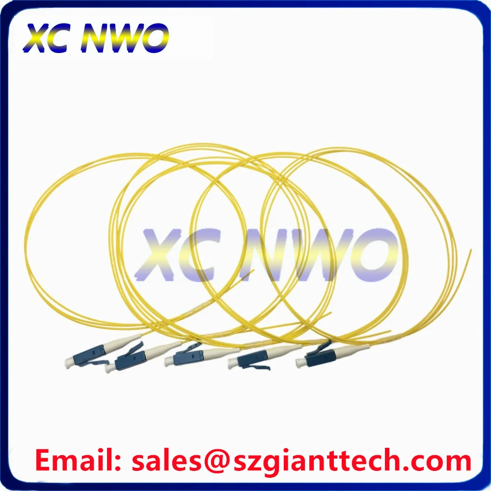100pcs/Lot! SM(9/125),SX,0.9mm,1M Fiber Pigtal, LSZH Yellow Jacket, LC/FC/SC/ST UPC FTTH Fiber Optical Patch Cord