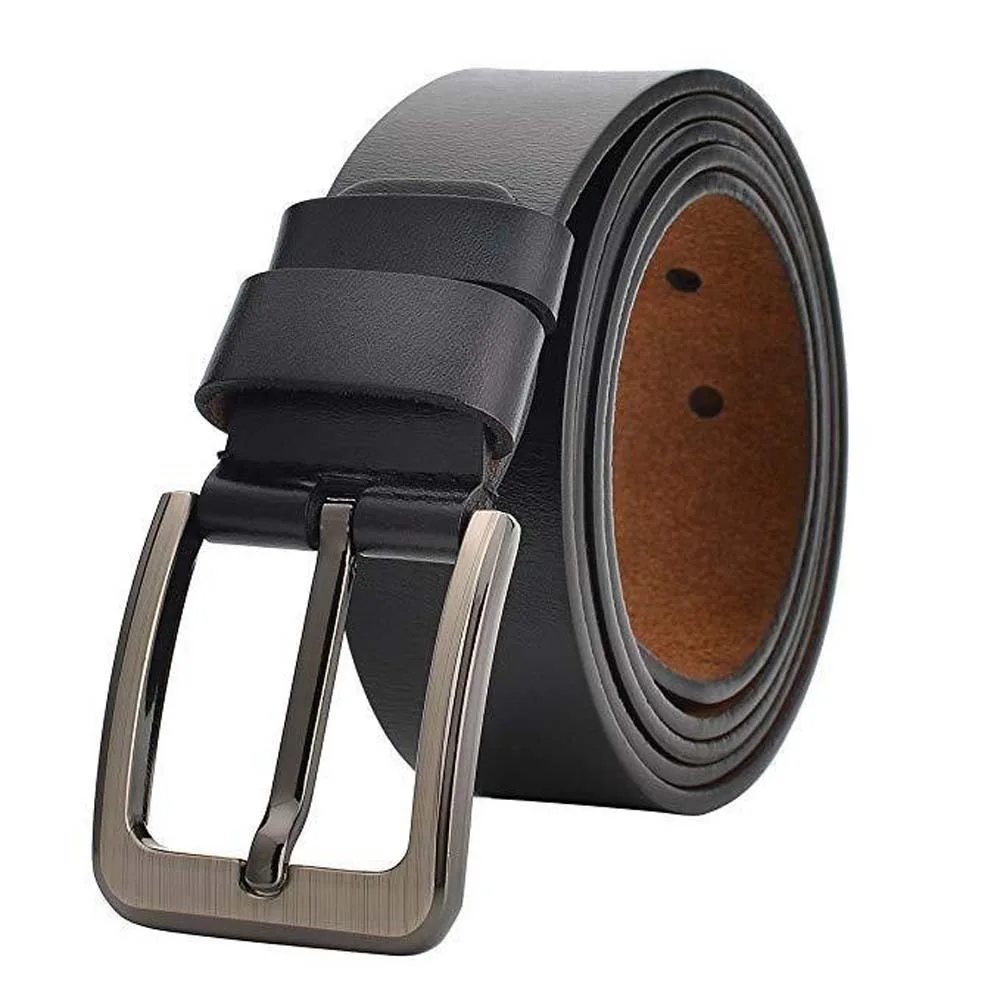 

Fashion Alloy Men Wide Belt Texture Retro PU Leather Belt Black Coffee Jeans Waistband Gifts